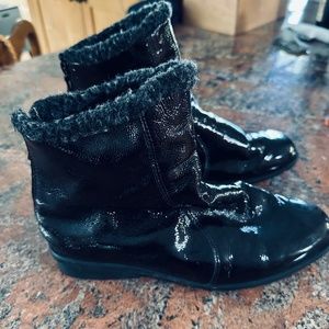 Arche Black Patent Ankle Boots